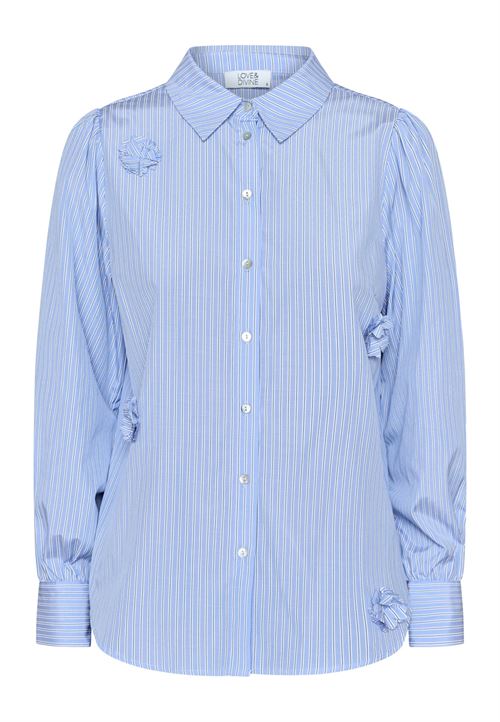 LOVE & DIVINE SKJORTE, LOVE 919-21, BLUE STRIPES